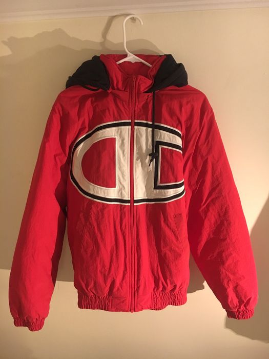 Supreme champion cheap puffy jacket red