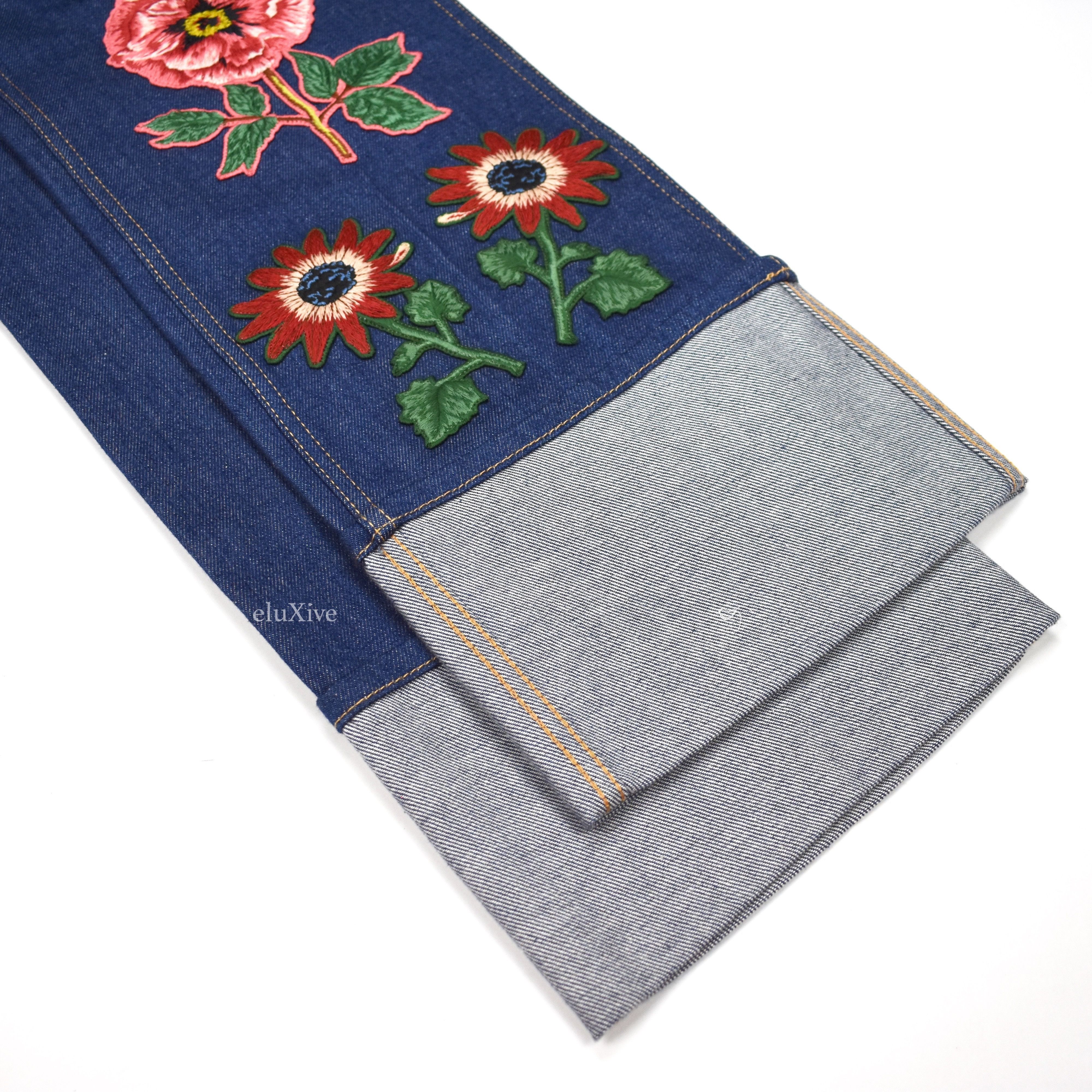 Gucci Floral Patch Denim Jeans NWT Size US 32 / EU 48 - 14 Thumbnail