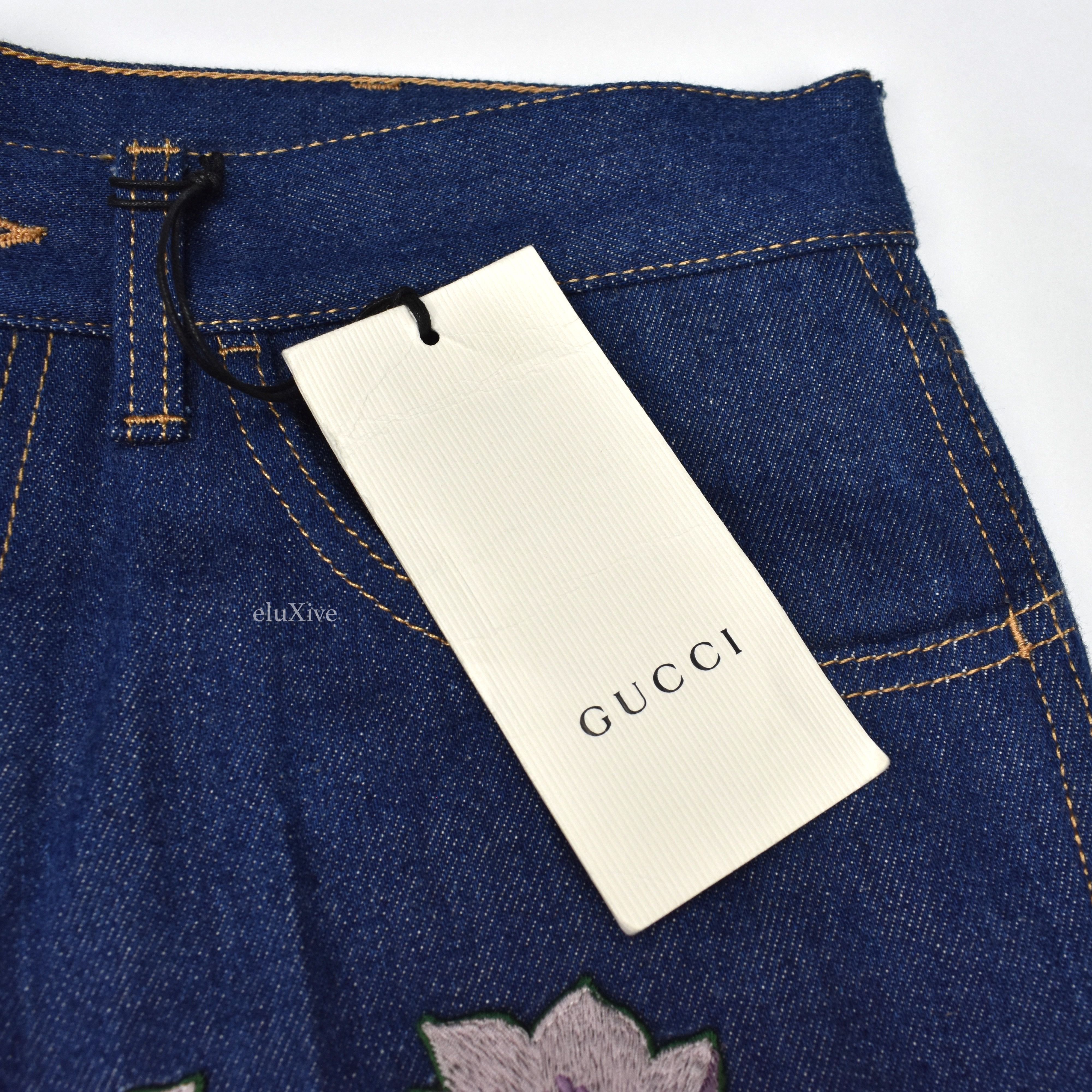 Gucci Floral Patch Denim Jeans NWT Size US 32 / EU 48 - 5 Thumbnail
