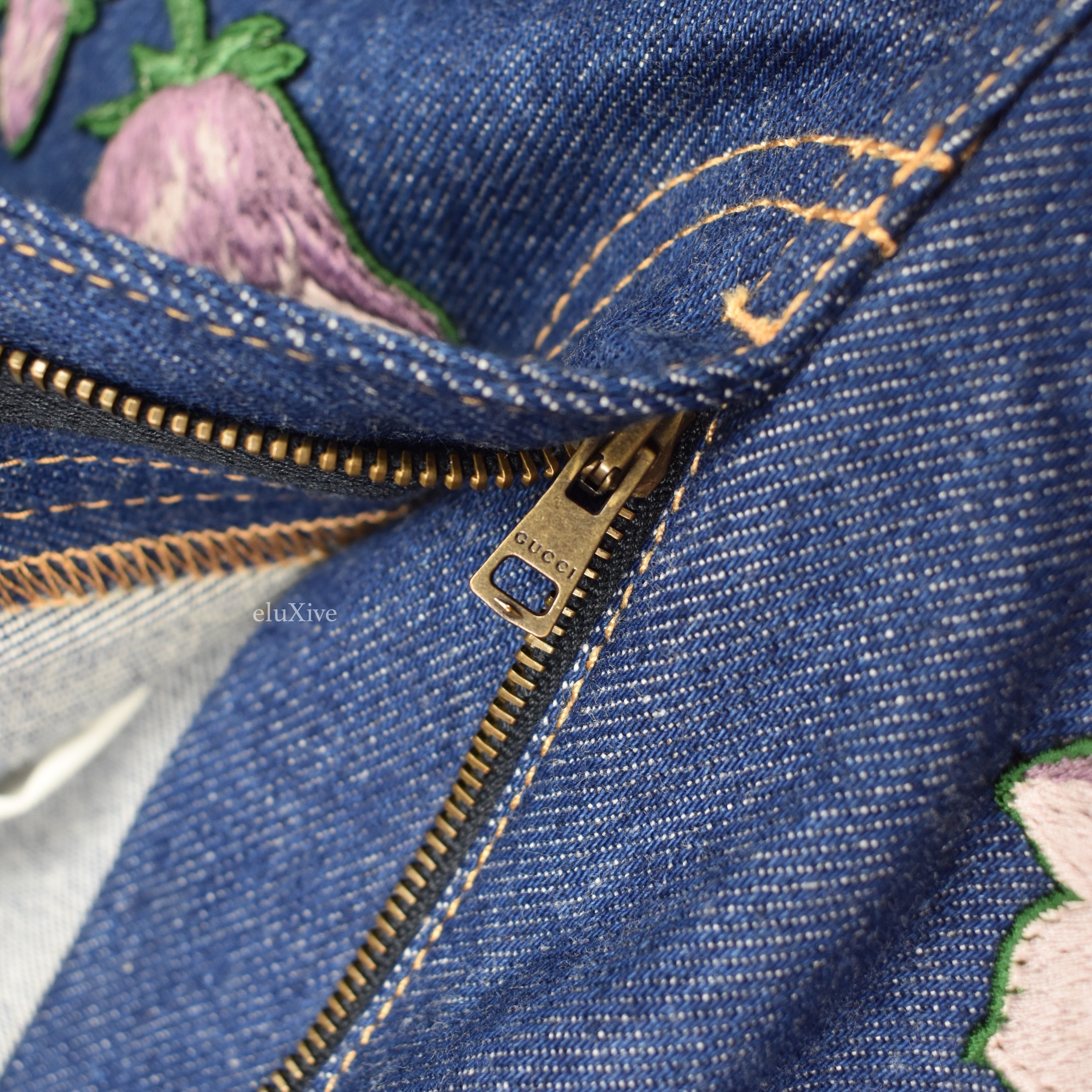 Gucci Floral Patch Denim Jeans NWT Size US 32 / EU 48 - 7 Thumbnail