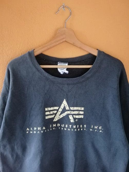 Alpha Industries × Vintage Vintage 90s Alpha Industries Big Logo Sweatshirt B3 Size US M / EU 48-50 / 2 - 3 Thumbnail
