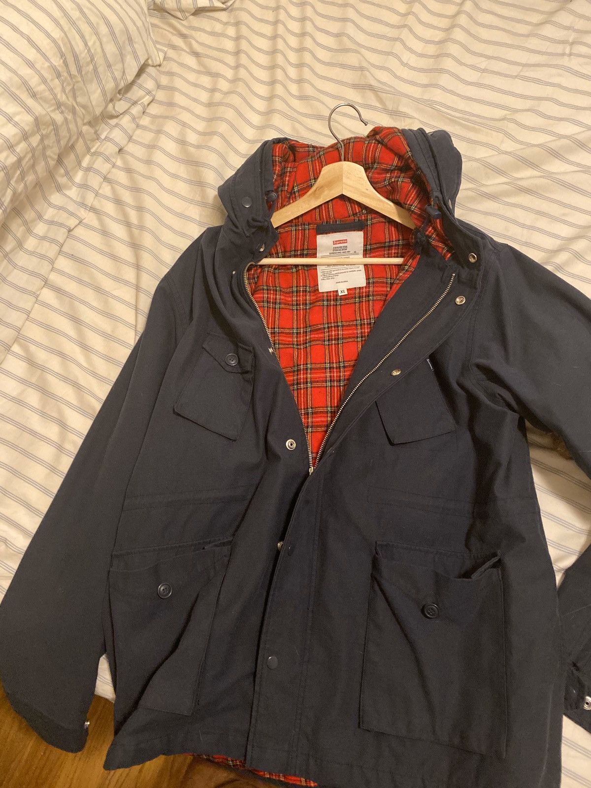 Supreme Supreme Hooded Field Jacket Navy FW08 Fur Hood | Grailed
