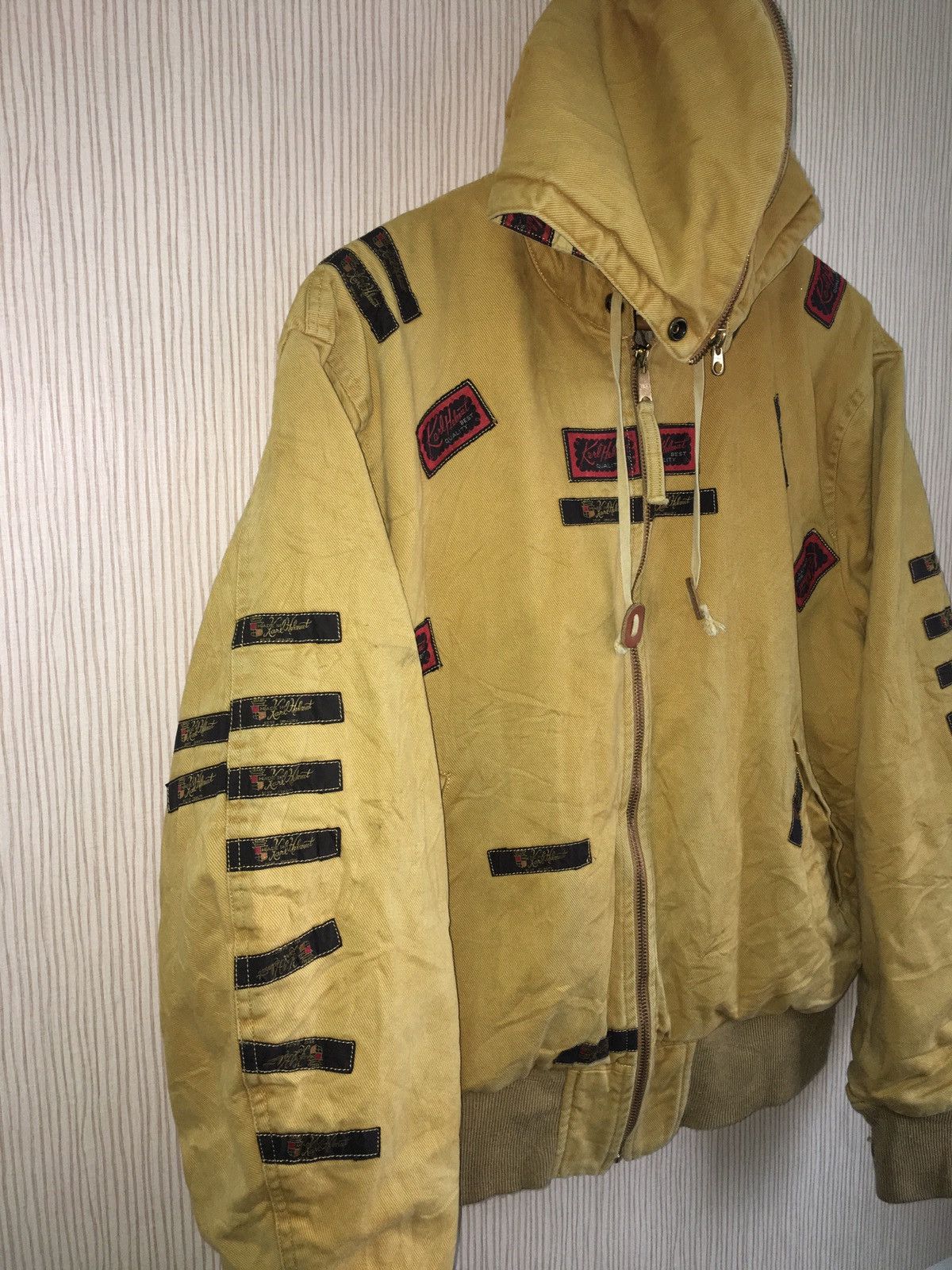 Designer × Karl Helmut × Vintage Karl helmut big logo jacket/hoodies Full patchers Design Size US L / EU 52-54 / 3 - 5 Thumbnail