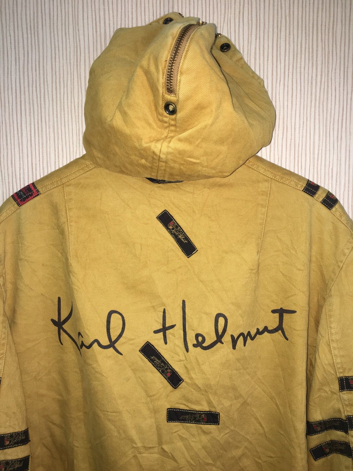 Designer × Karl Helmut × Vintage Karl helmut big logo jacket/hoodies Full patchers Design Size US L / EU 52-54 / 3 - 10 Thumbnail