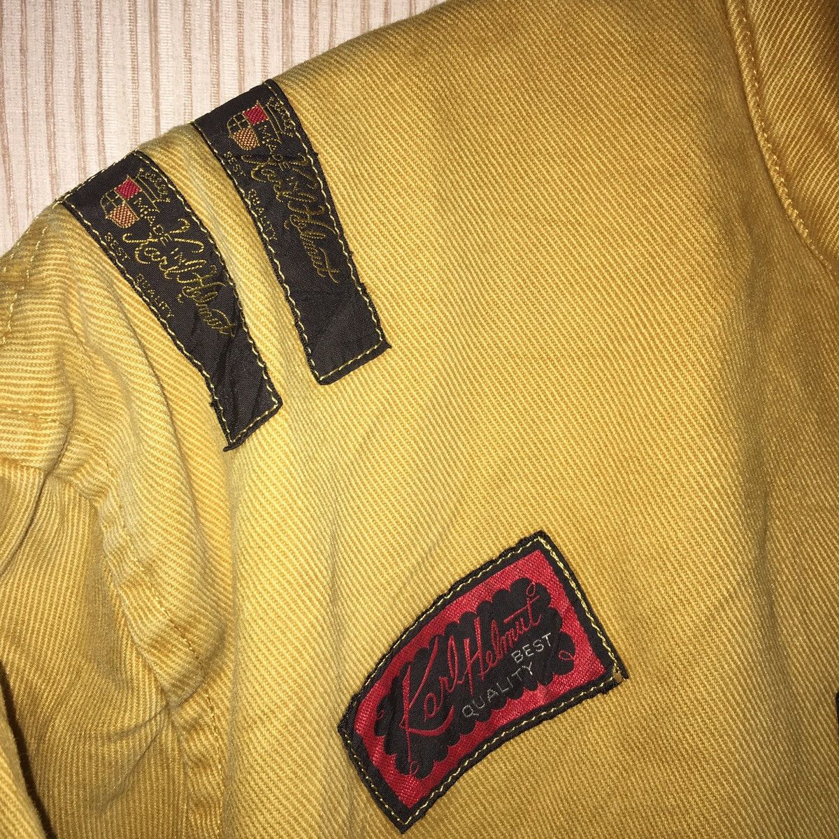 Designer × Karl Helmut × Vintage Karl helmut big logo jacket/hoodies Full patchers Design Size US L / EU 52-54 / 3 - 9 Thumbnail