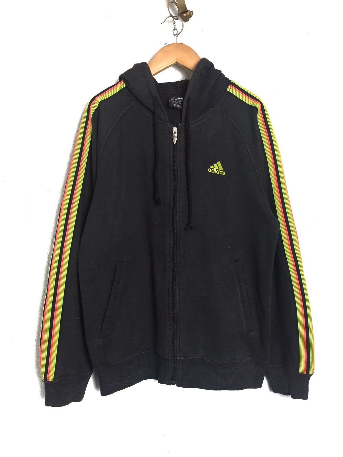 Adidas rainbow stripe zipped hoodies