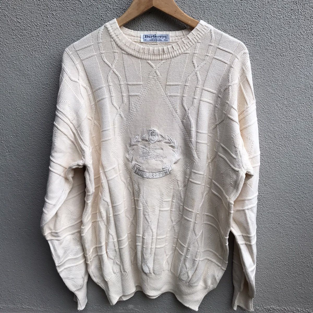 Burberry Vintage BURBERRY england biglogo embroidered knitwear Size US L / EU 52-54 / 3 - 2 Thumbnail