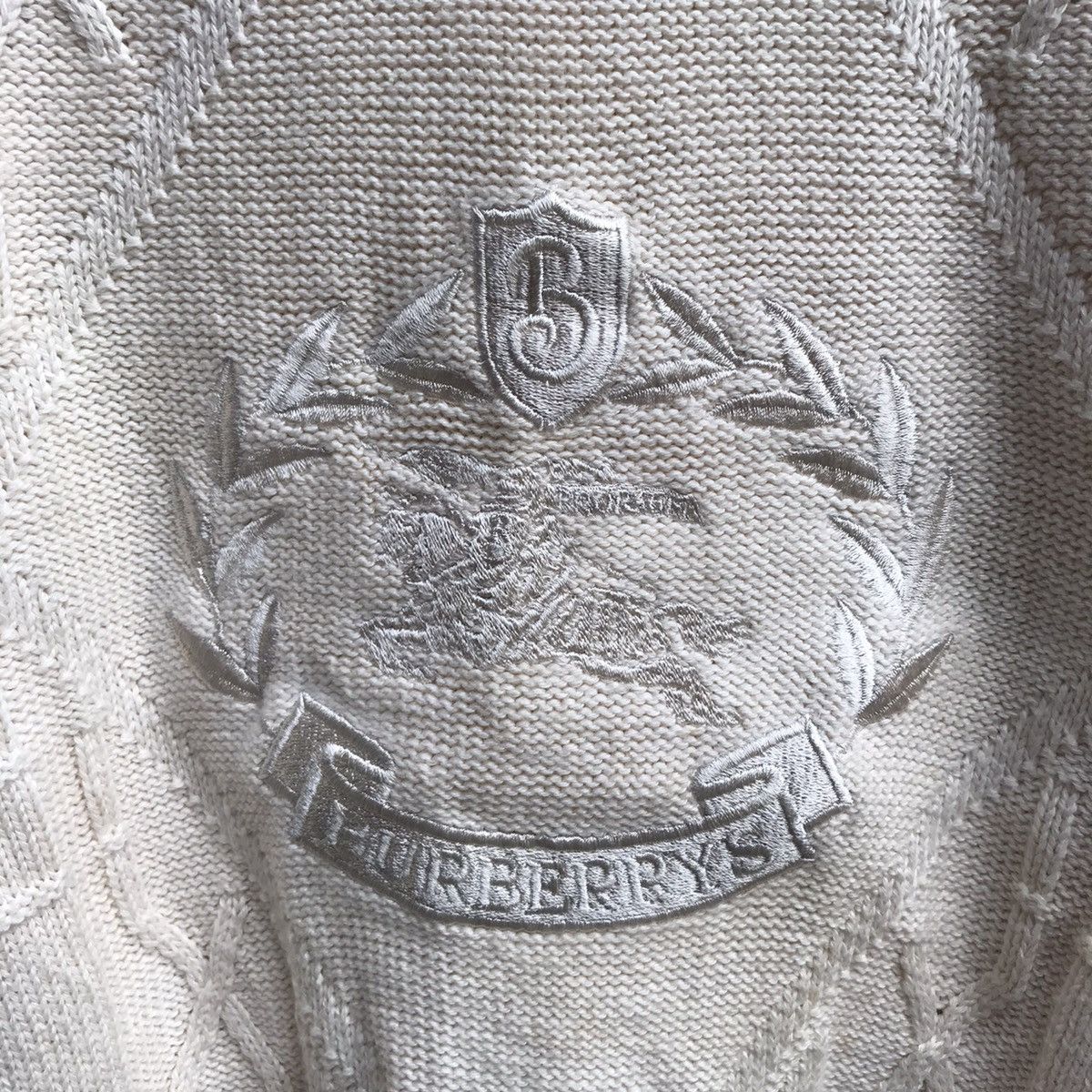 Burberry Vintage BURBERRY england biglogo embroidered knitwear Size US L / EU 52-54 / 3 - 3 Thumbnail