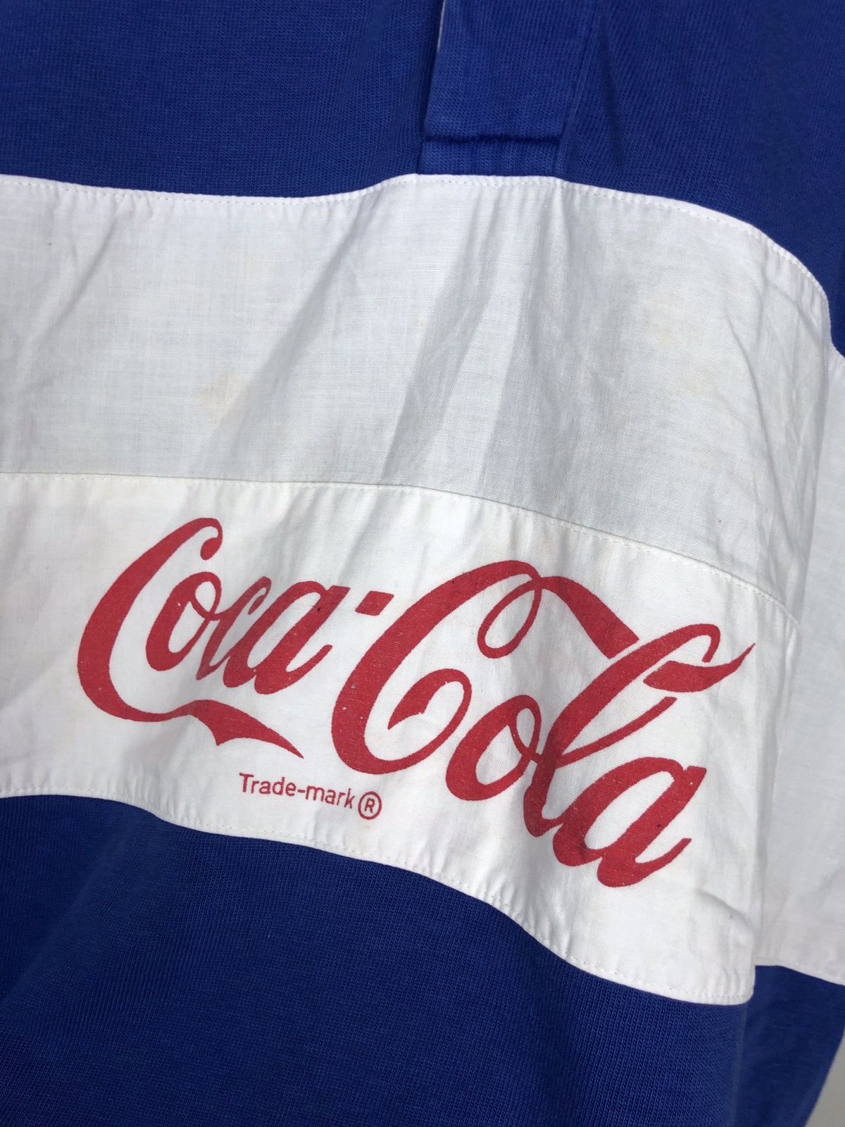 Coca Cola Rare 90s Vintage COCA COLA BluE White Polo Shirt Size US M / EU 48-50 / 2 - 2 Thumbnail