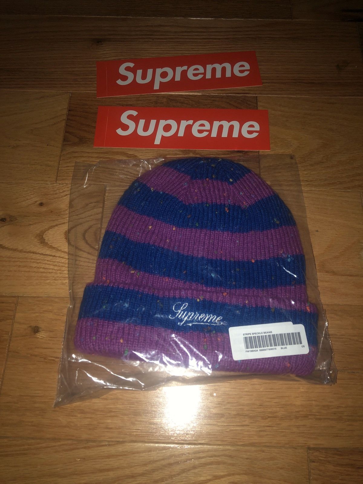 supreme stripe speckle beanie black - ニットキャップ/ビーニー