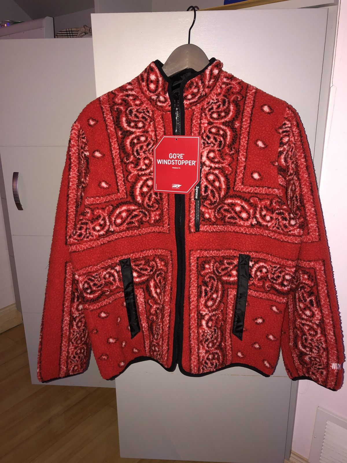 Supreme Reversible Bandana Fleece Jacket Red