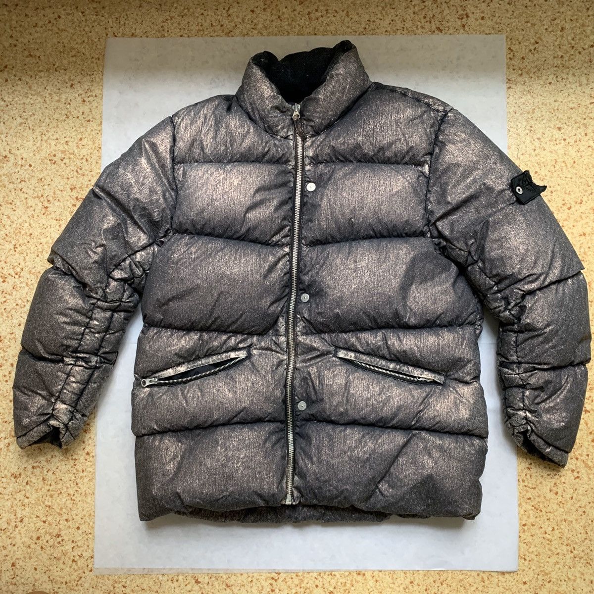 Stone island shadow project store nylon metallic mist down jacket