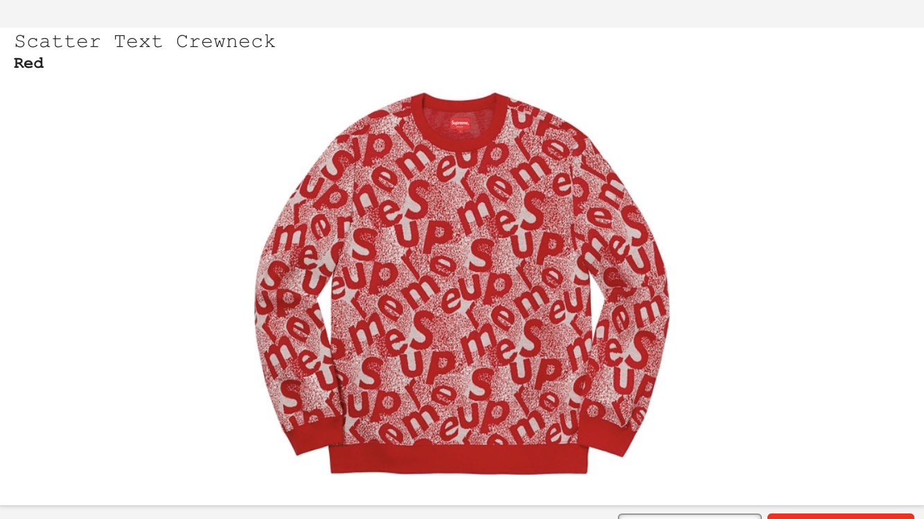 Supreme Scatter Text Crewneck | Grailed