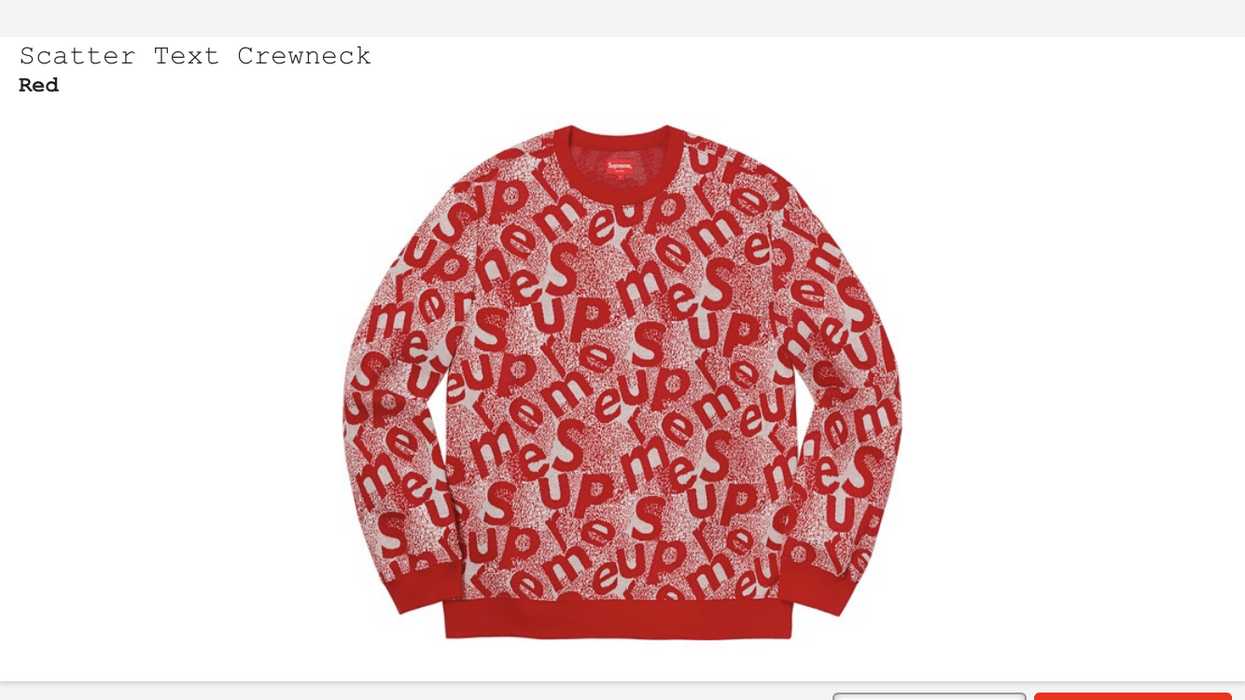 supreme 19aw scatter text crewneck Msize | annepediatra.com.br