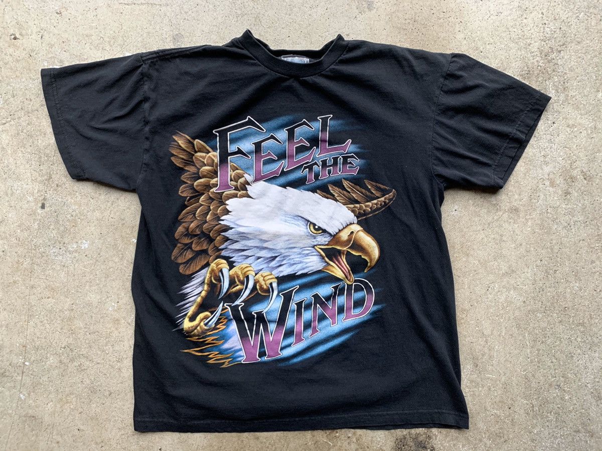 Vintage Vintage 90s American Thunder Feel The Wind Tshirt Kanye West Size US L / EU 52-54 / 3 - 2 Thumbnail