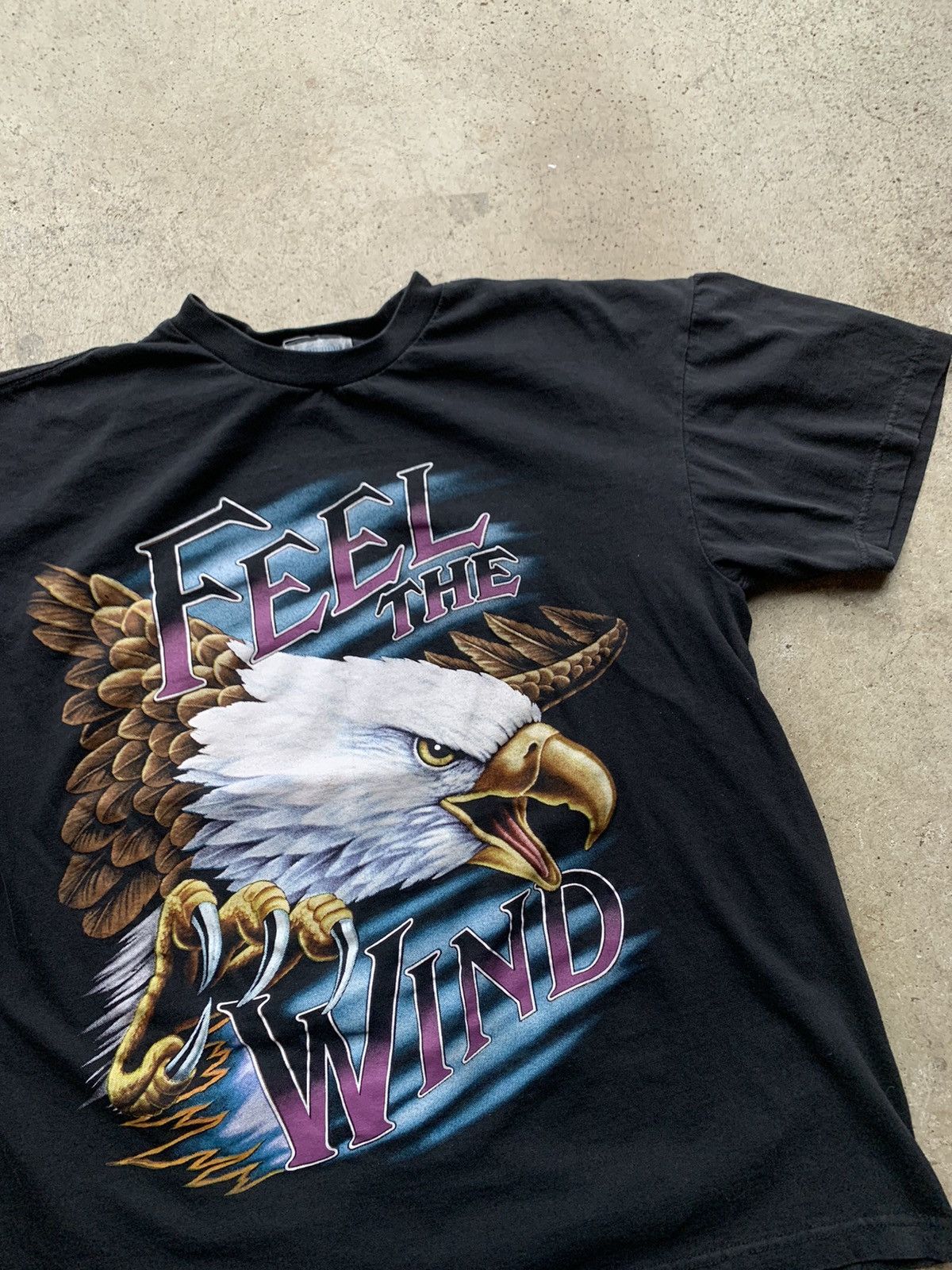 Vintage Vintage 90s American Thunder Feel The Wind Tshirt Kanye West Size US L / EU 52-54 / 3 - 3 Thumbnail