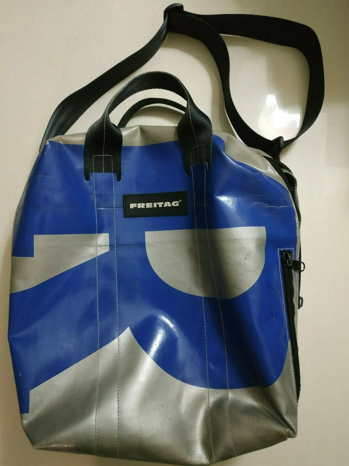 Freitag Freitag F76 LEO bag BLUE SILVER $295 swiss made messenger