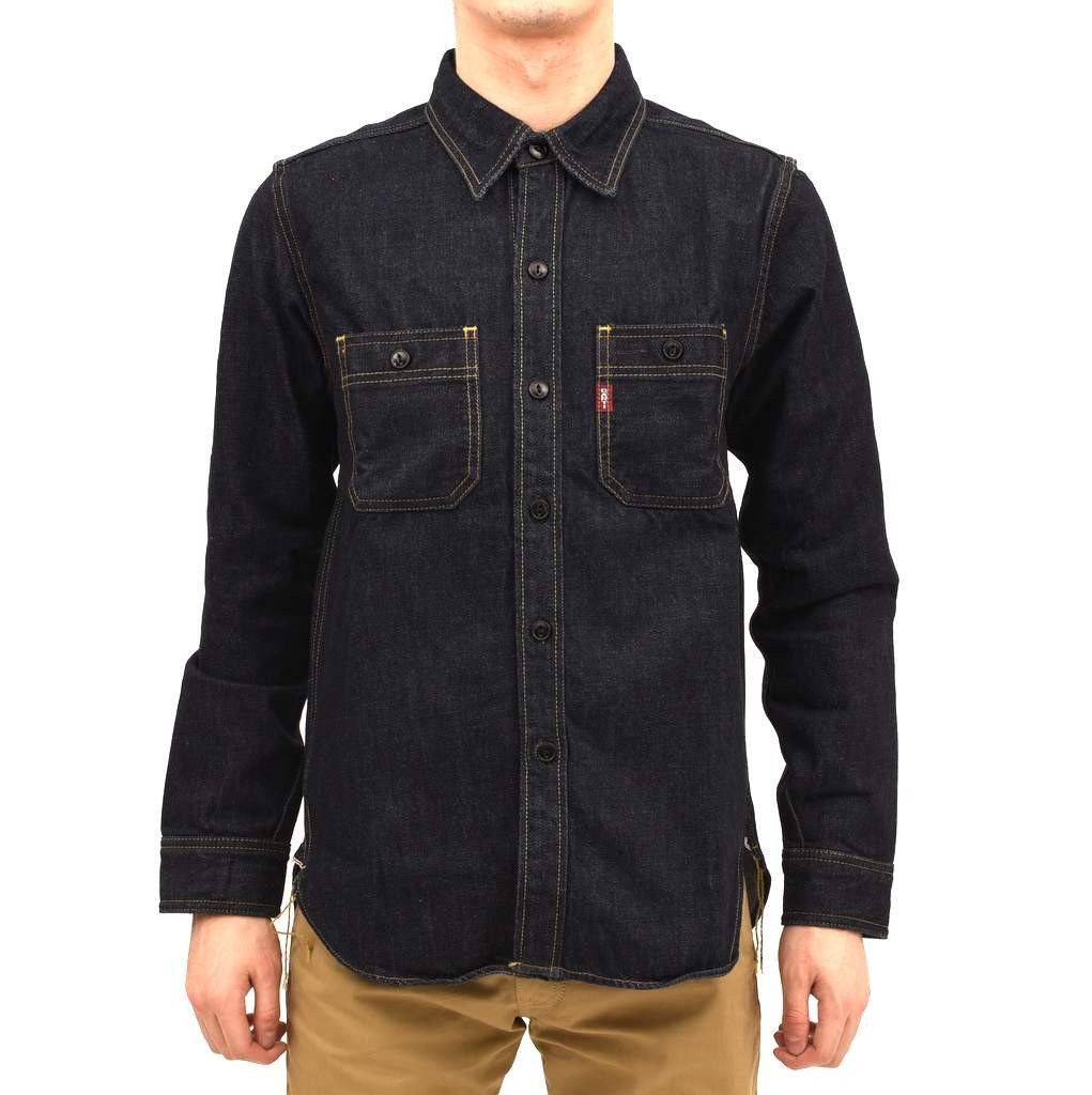STUDIO D'ARTISAN 14OZ. SELVEDGE DENIM WORK SHIRT