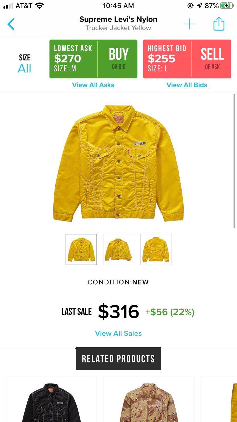 Supreme Supreme Levi's Nylon Trucker Jacket Yellow | Grailed