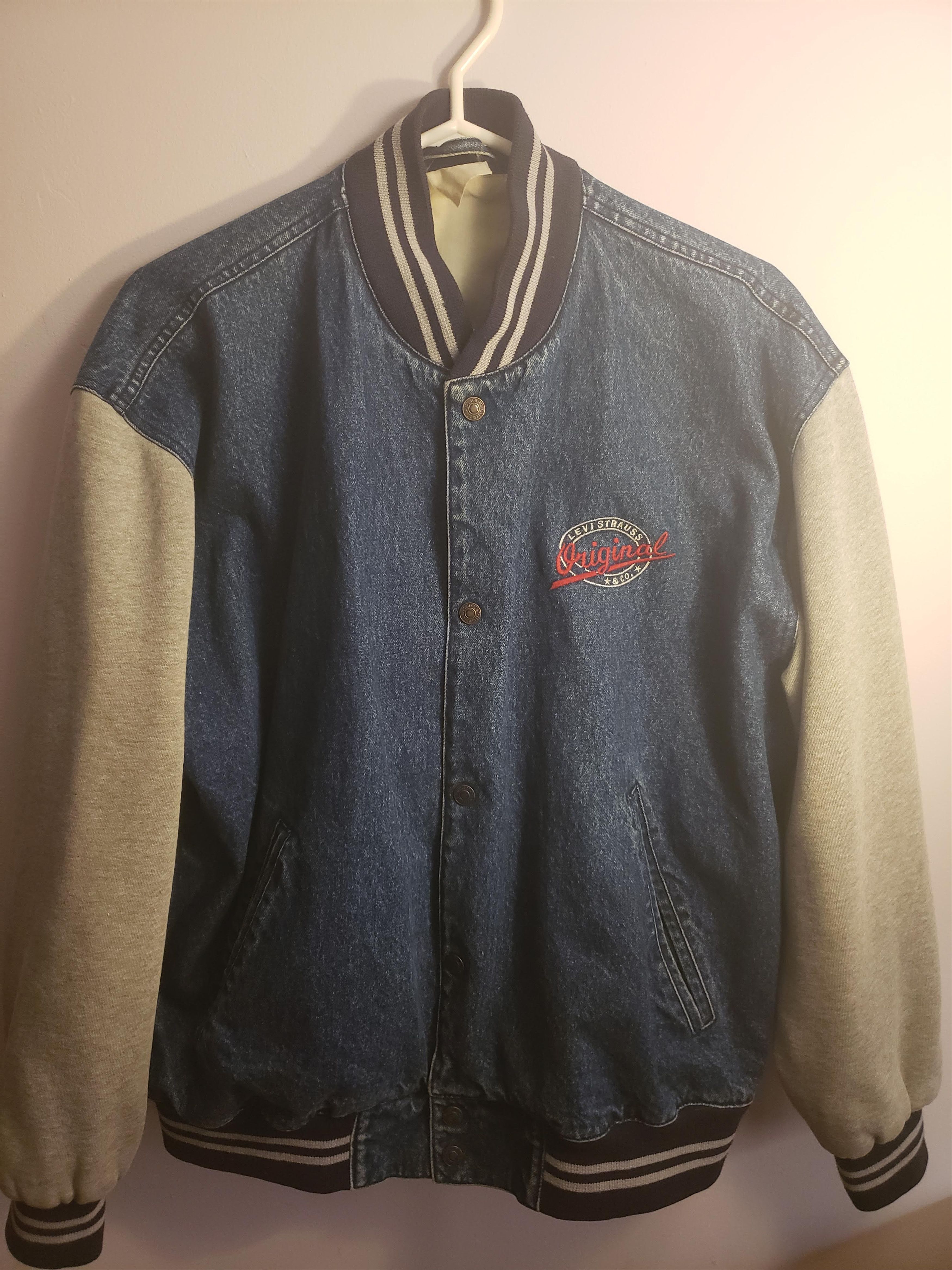 Levis 1980s Vintage Varsity / Letterman Jean Jacket