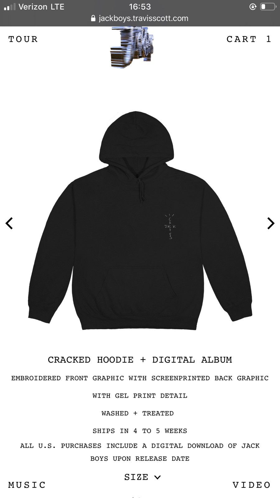 Travis scott jack outlet boys cracked hoodie blac