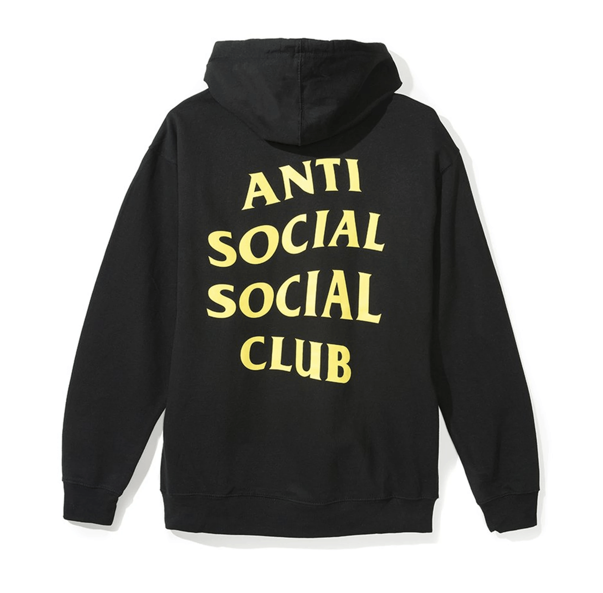 Anti Social Social Club ASSC HMU Smiley Face Yellow on Black Hoodie Sweatshirt Grailed