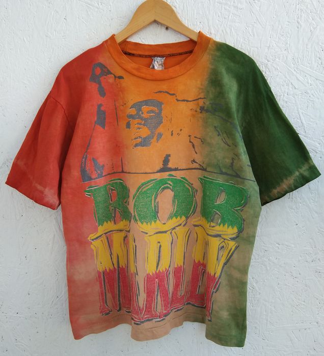 Vintage Vtg Og Bob Marley Rastaman Live Up Tie Dye Custom Bleach 