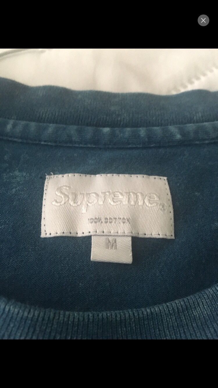 Supreme Supreme College Tee Acid Wash Indigo (L/S) Size US M / EU 48-50 / 2 - 3 Thumbnail