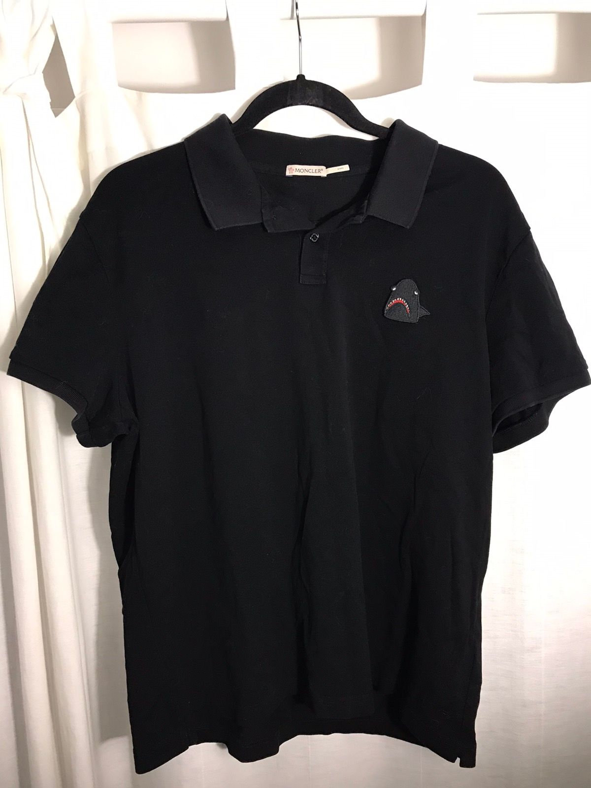 Moncler Moncler Black Shark Detail Polo Shirt | Grailed