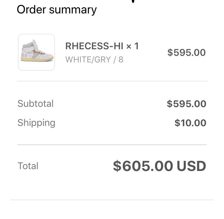 Rhude Rhecess hi size 8 nwb