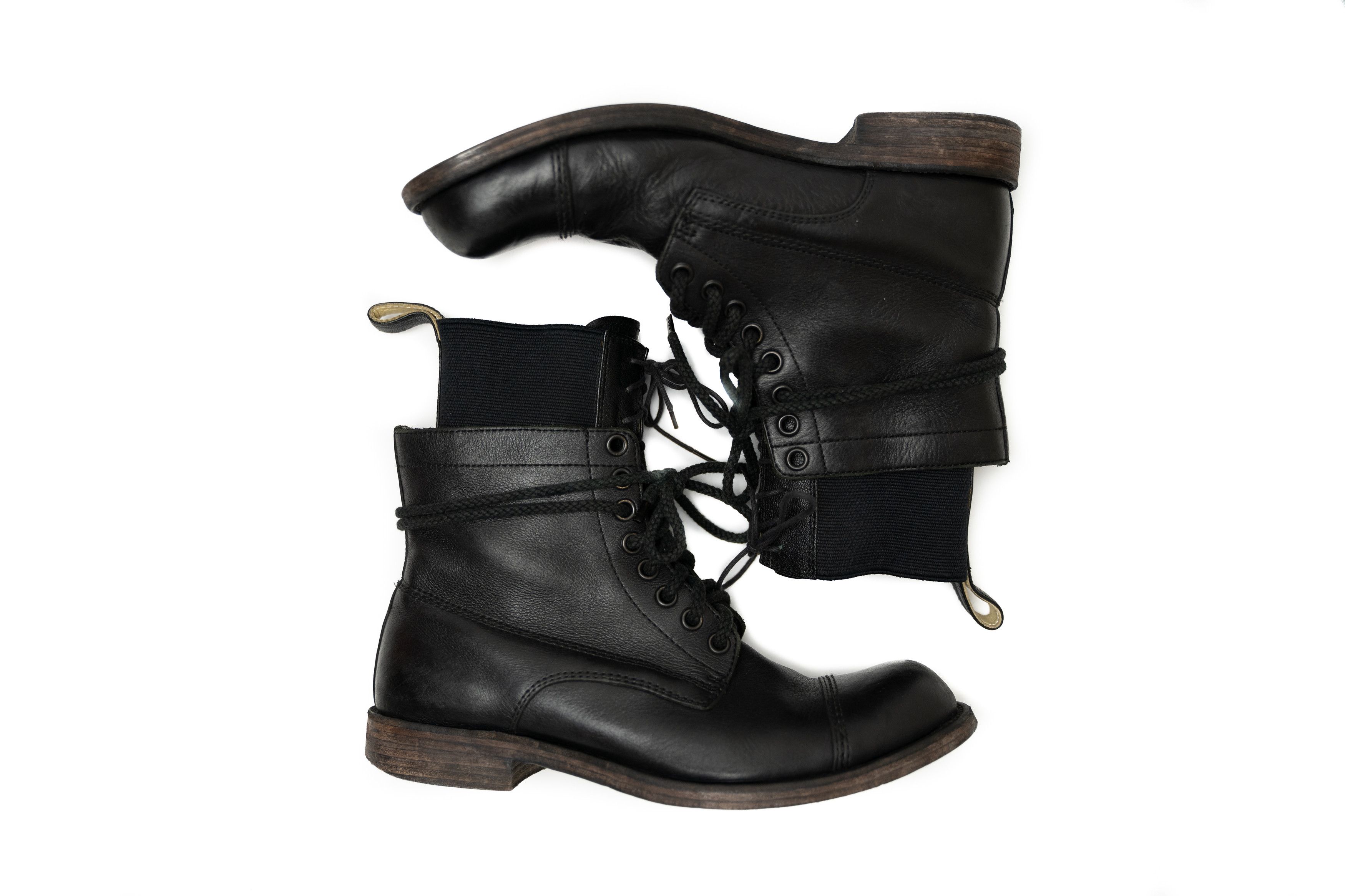 NUMBER (N)INE 08SS BIRDS期 leather boots Number (N)ine Double Layer Boots - SS08 