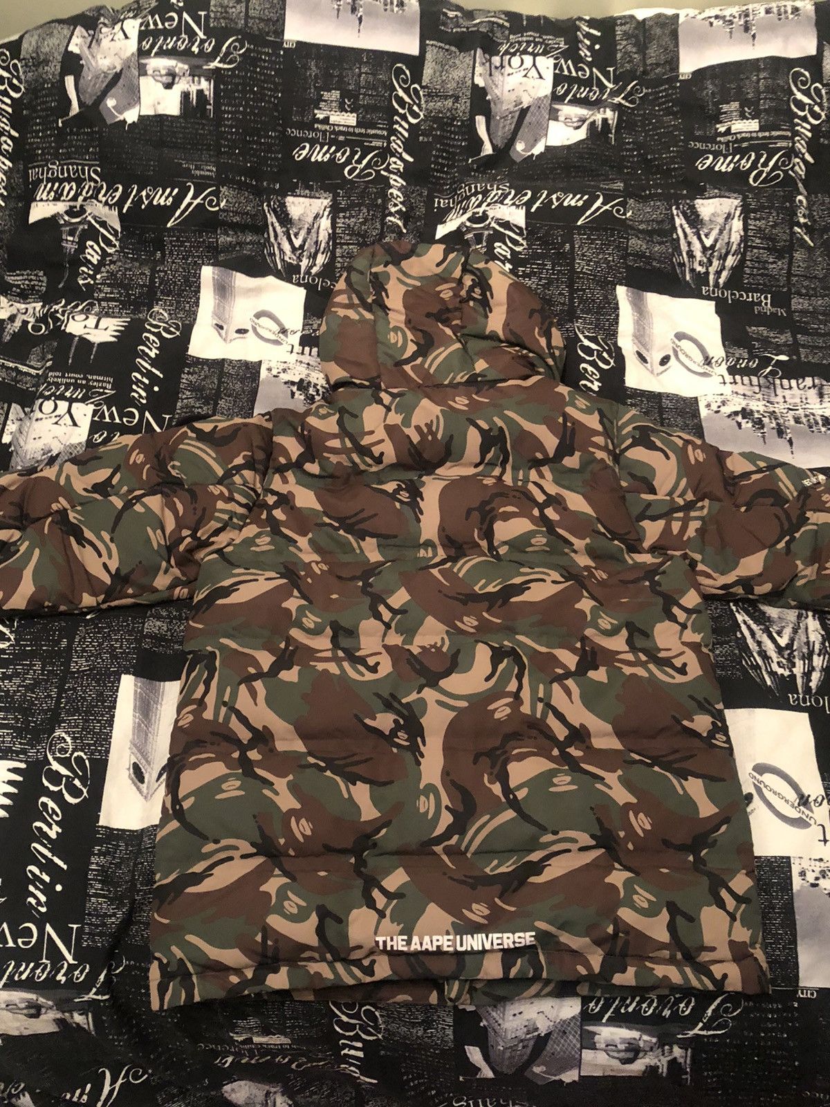 Bape Aape by a bathing ape camo puffy jacket mens | Grailed