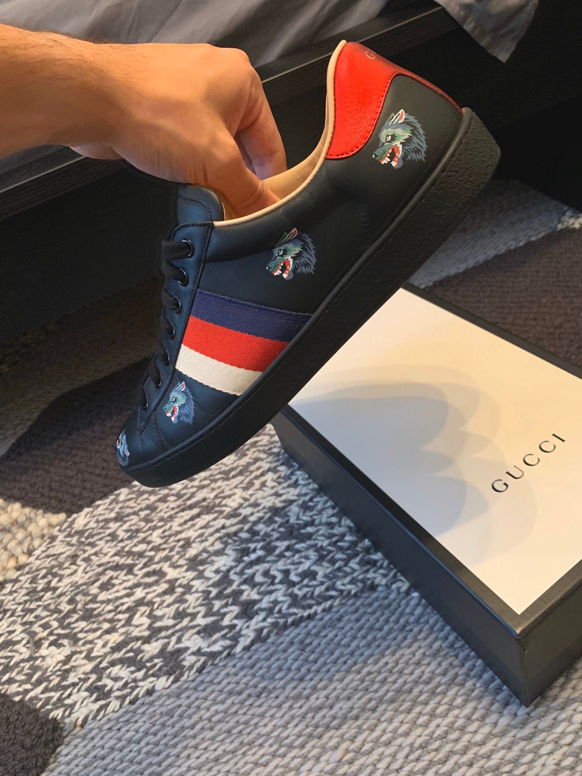 romanforfatter Trolley Formen Gucci Gucci Ace Wolf Sneaker | Grailed
