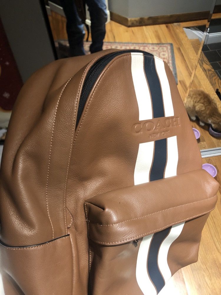 Coach Coach Charles backpack with varsity stripe Grailed