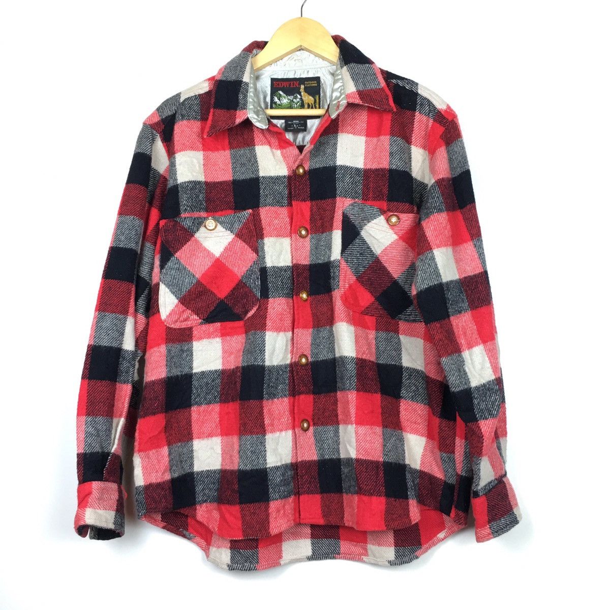 Edwin × Japanese Brand Edwin Outdoor Plaid & Check Flannel Shirt Size US L / EU 52-54 / 3 - 1 Thumbnail