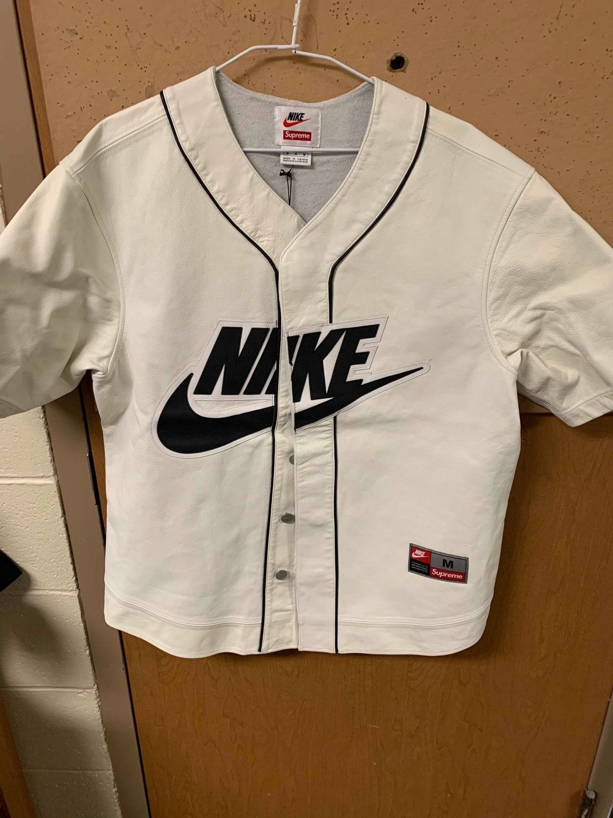 Supreme Supreme Nike leather baseball jersey