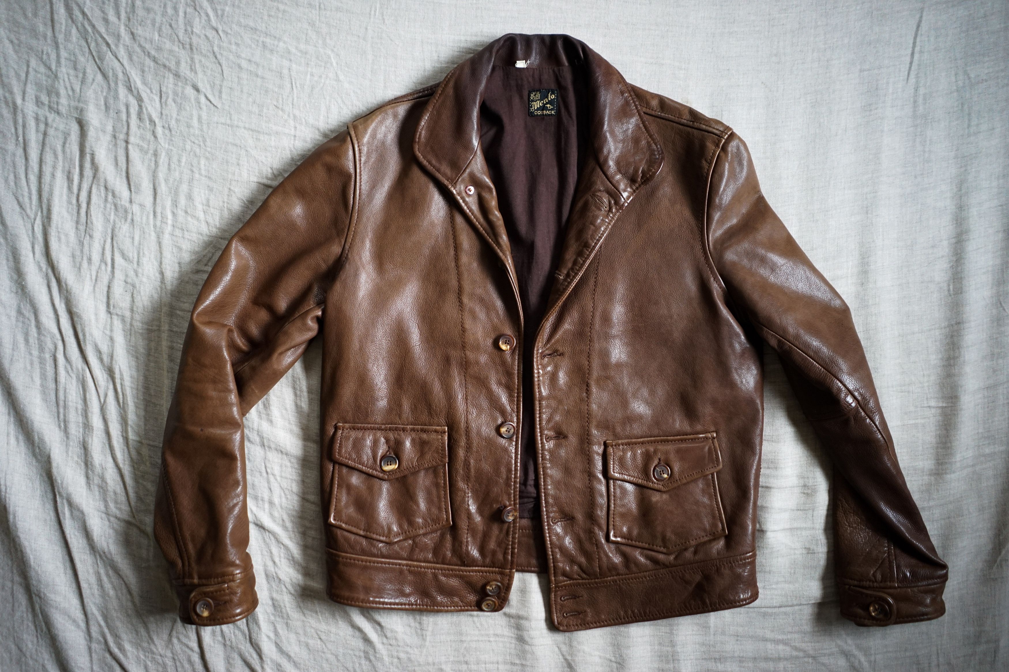 LEVI'S VINTAGE CLOTHING LVC Menlo Cossack Leather Jacket Brown Size M from  JPN