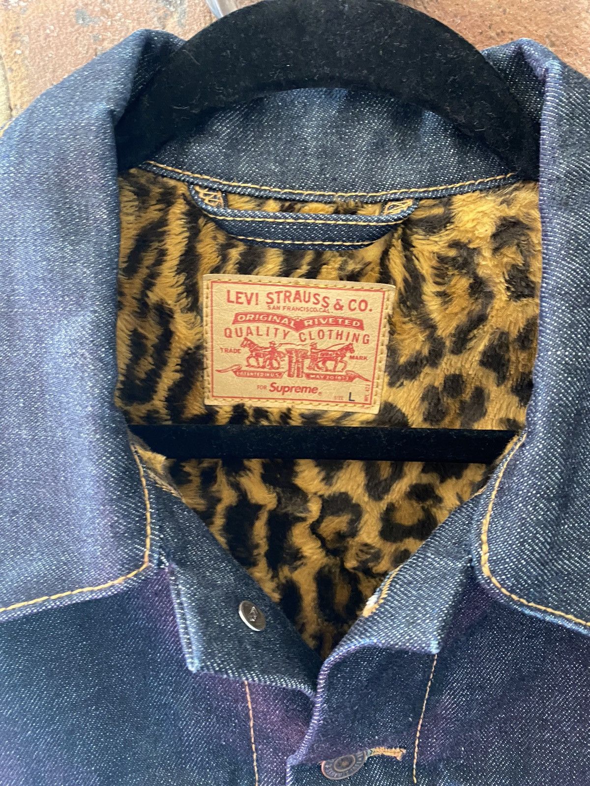 Levi's × Supreme Supreme x Levis Leopard Print Denim Jacket