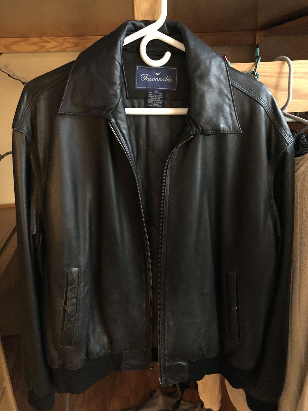 Faconnable Faconnable Black Lambskin Leather Jacket | Grailed
