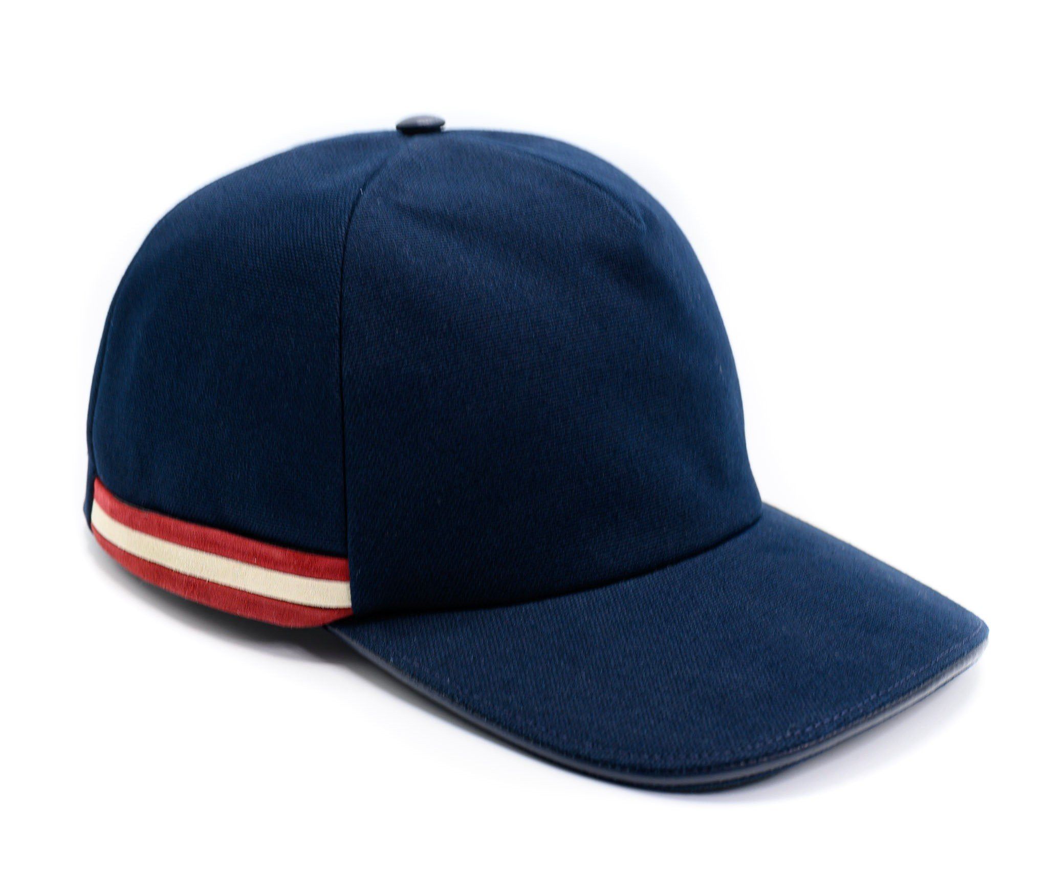 Bally, Stripe Baseball Cap In Navy Blue Cotton Drill for Men, Lyst