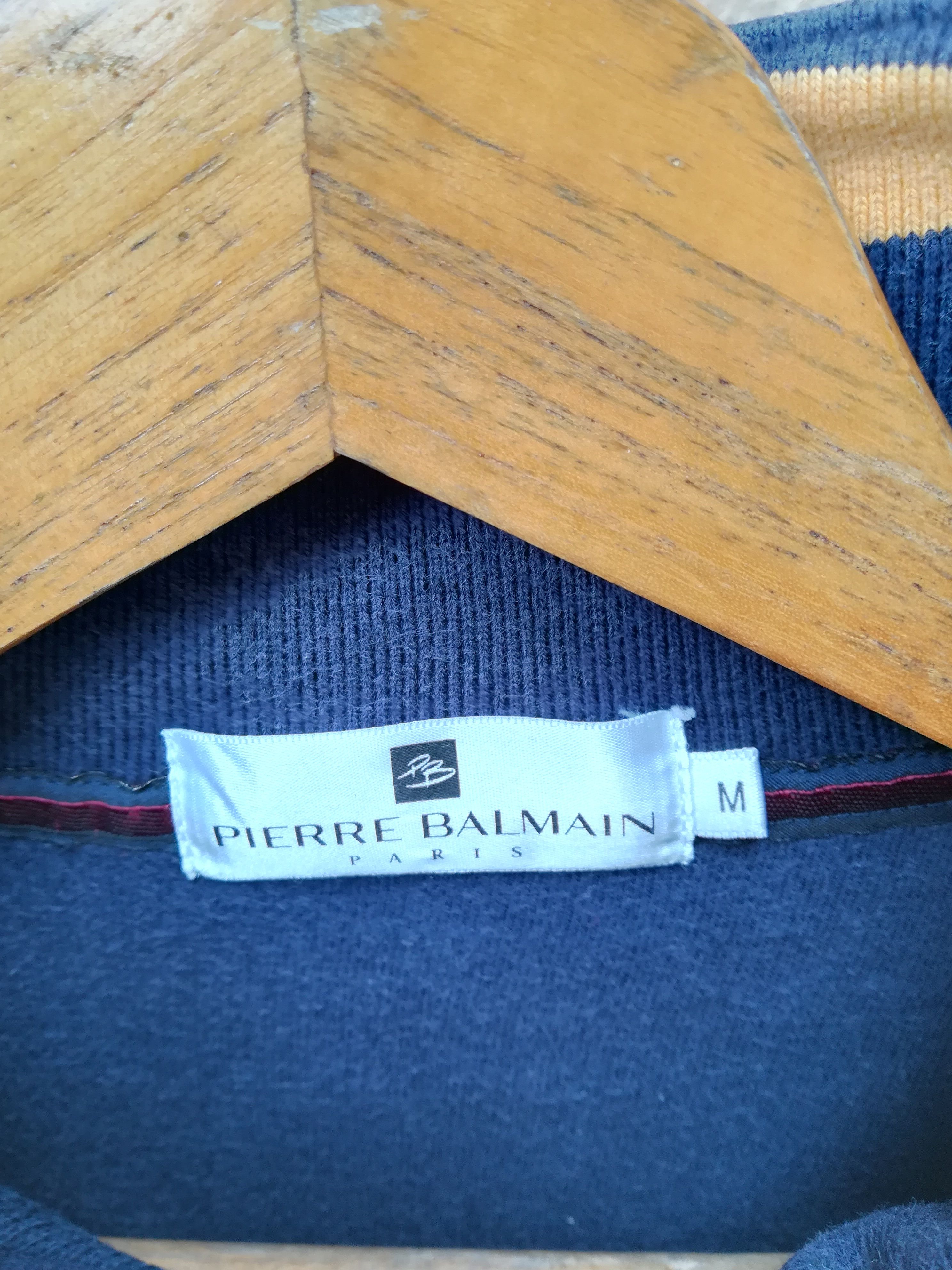 Balmain × Pierre Balmain Pierre Balmain Paris Half Zipper Sweatshirt Size US M / EU 48-50 / 2 - 2 Thumbnail