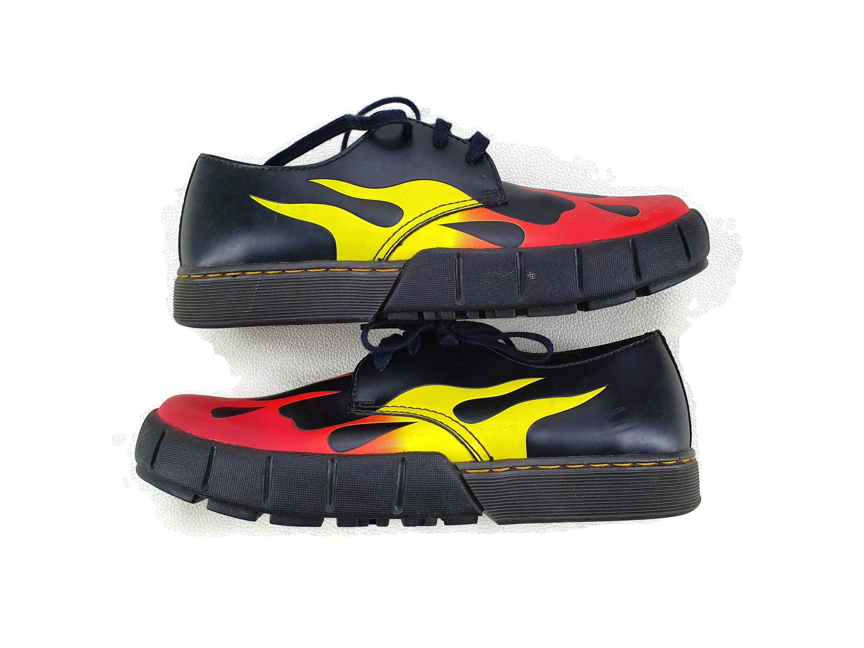 Dr. Martens Bram Flame Print Grunge Punk Shoes 12354 AW004 Size US 8 / EU 41 - 4 Thumbnail