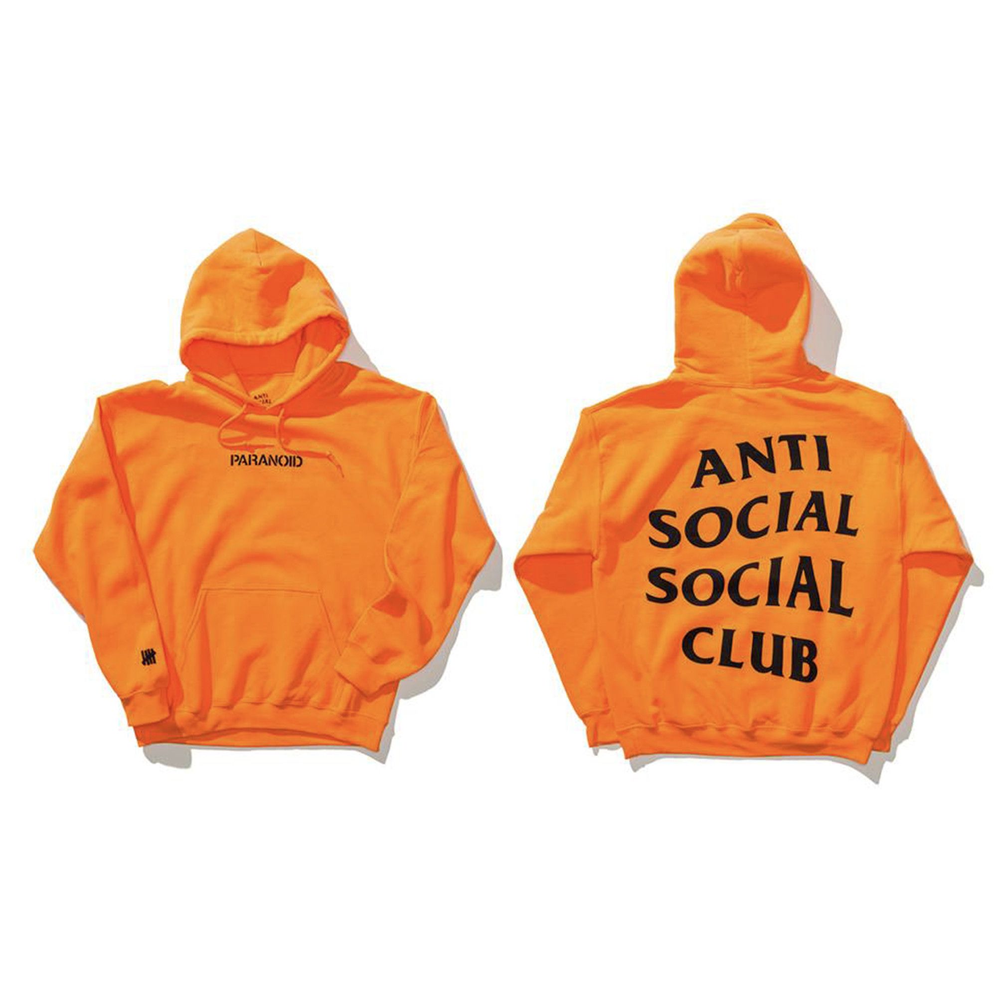 Anti Social Social Club Undefeated M Orange Paranoid Hoodie ASSC Anti Social Social Club Grailed