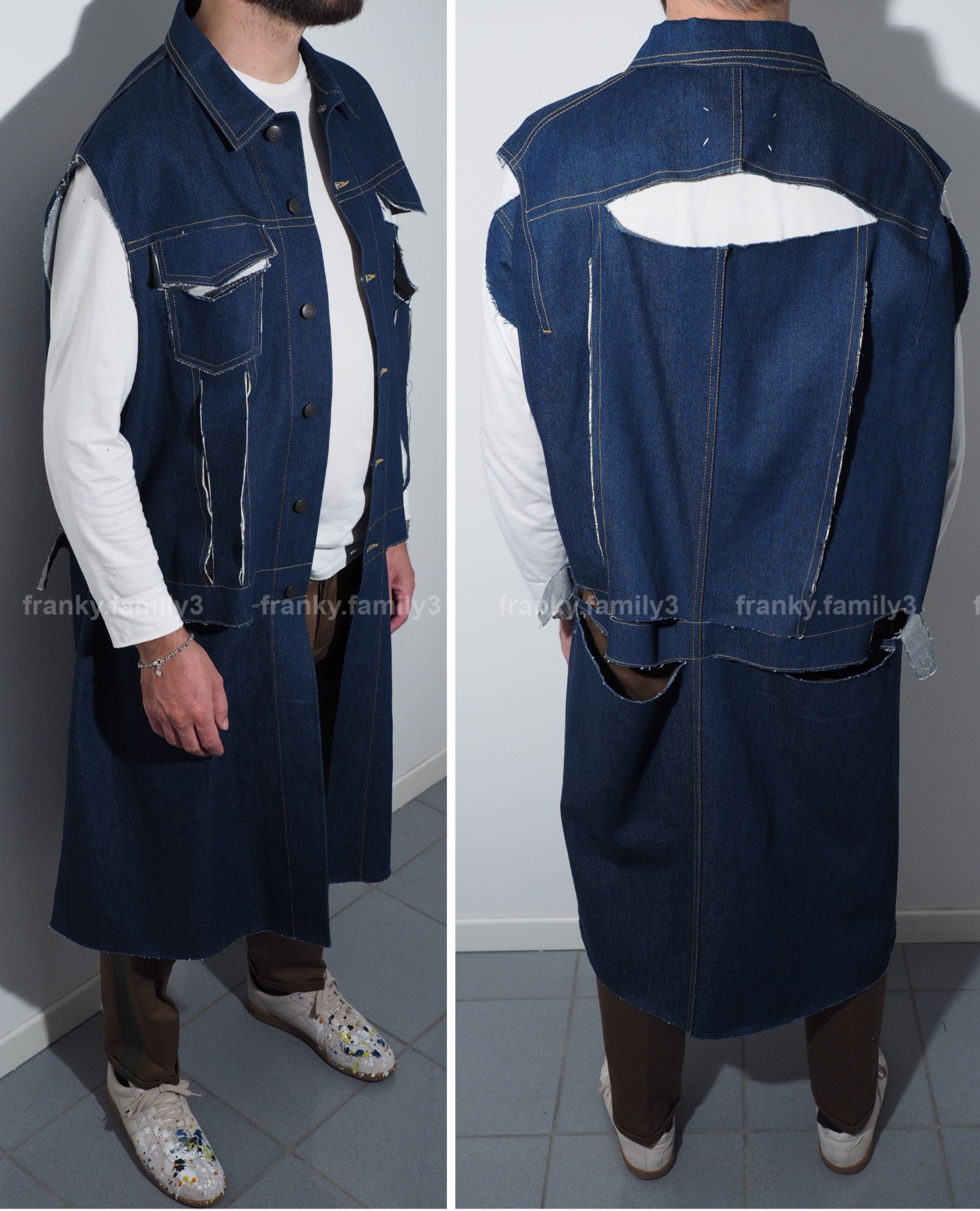 Maison Margiela Maison Margiela Long Denim Coat Destroyed oversize jacket Size US L / EU 52-54 / 3 - 23 Thumbnail