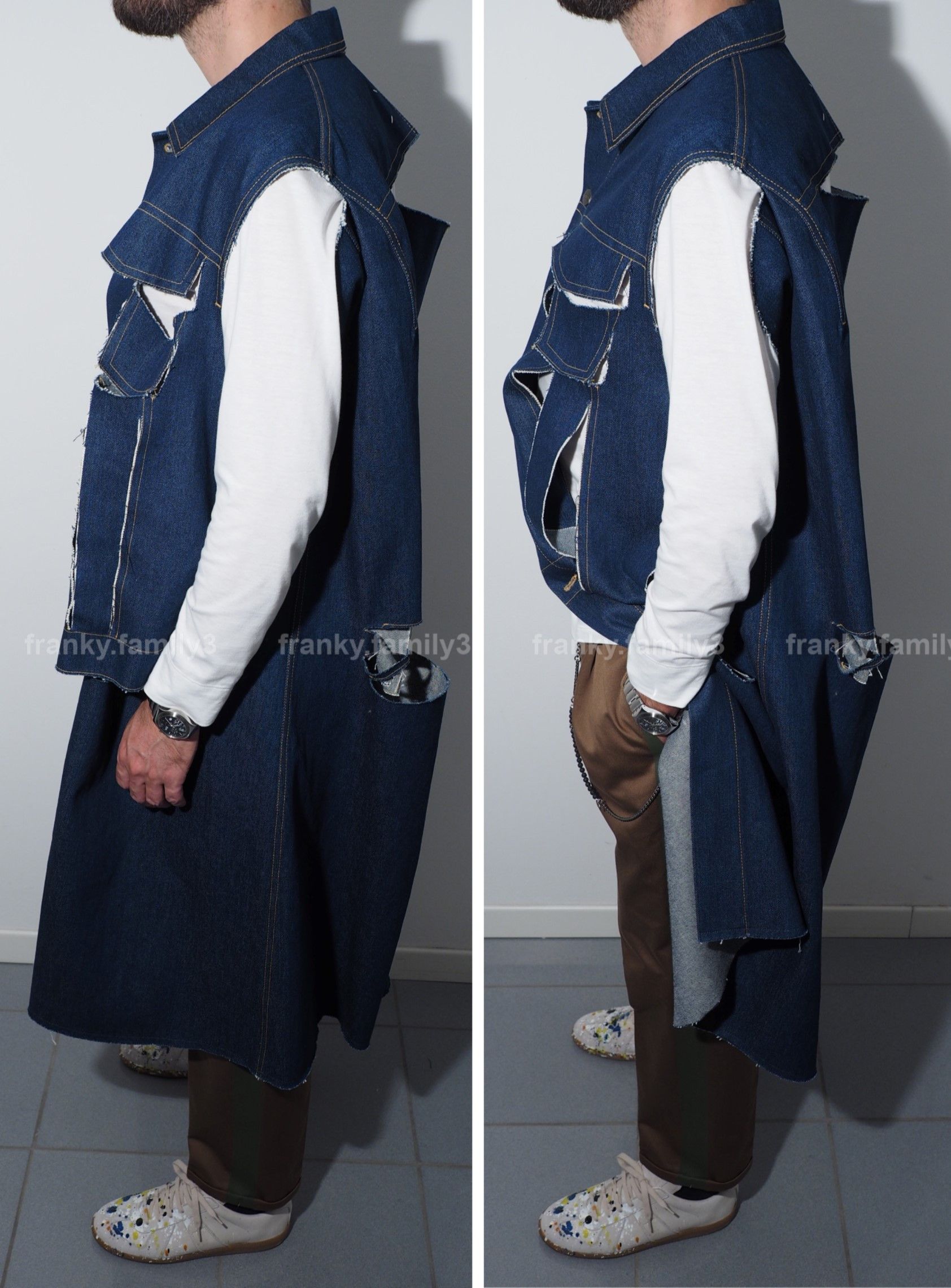 Maison Margiela Maison Margiela Long Denim Coat Destroyed oversize jacket Size US L / EU 52-54 / 3 - 21 Thumbnail