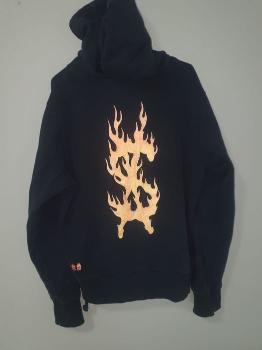 Ksubi Reflective Flaming Dollar Sign Hoodie | Grailed