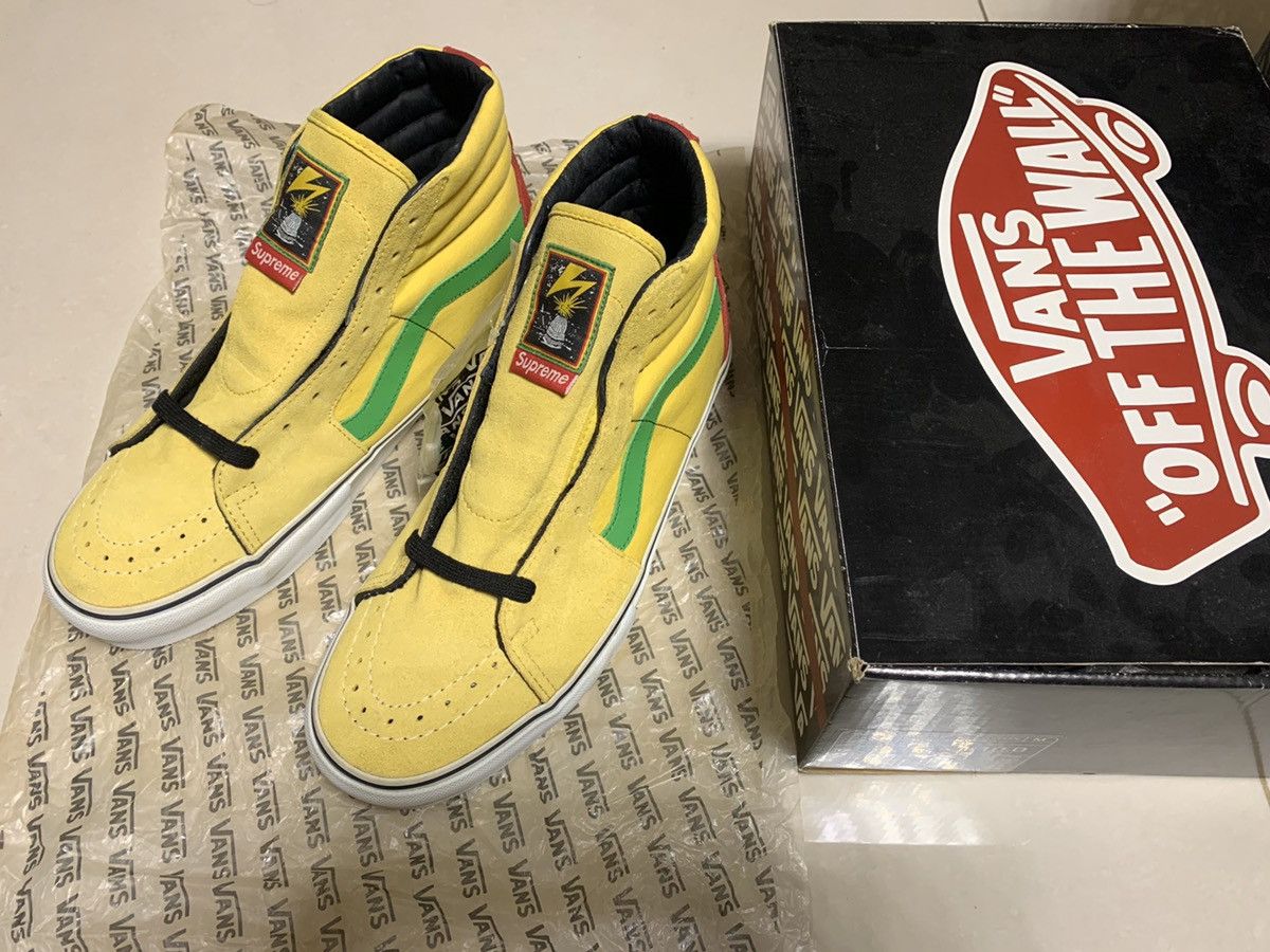 Supreme Vans 2008SS Supreme X Bad Brains X Vans SK8 HI Yellow Red Grailed