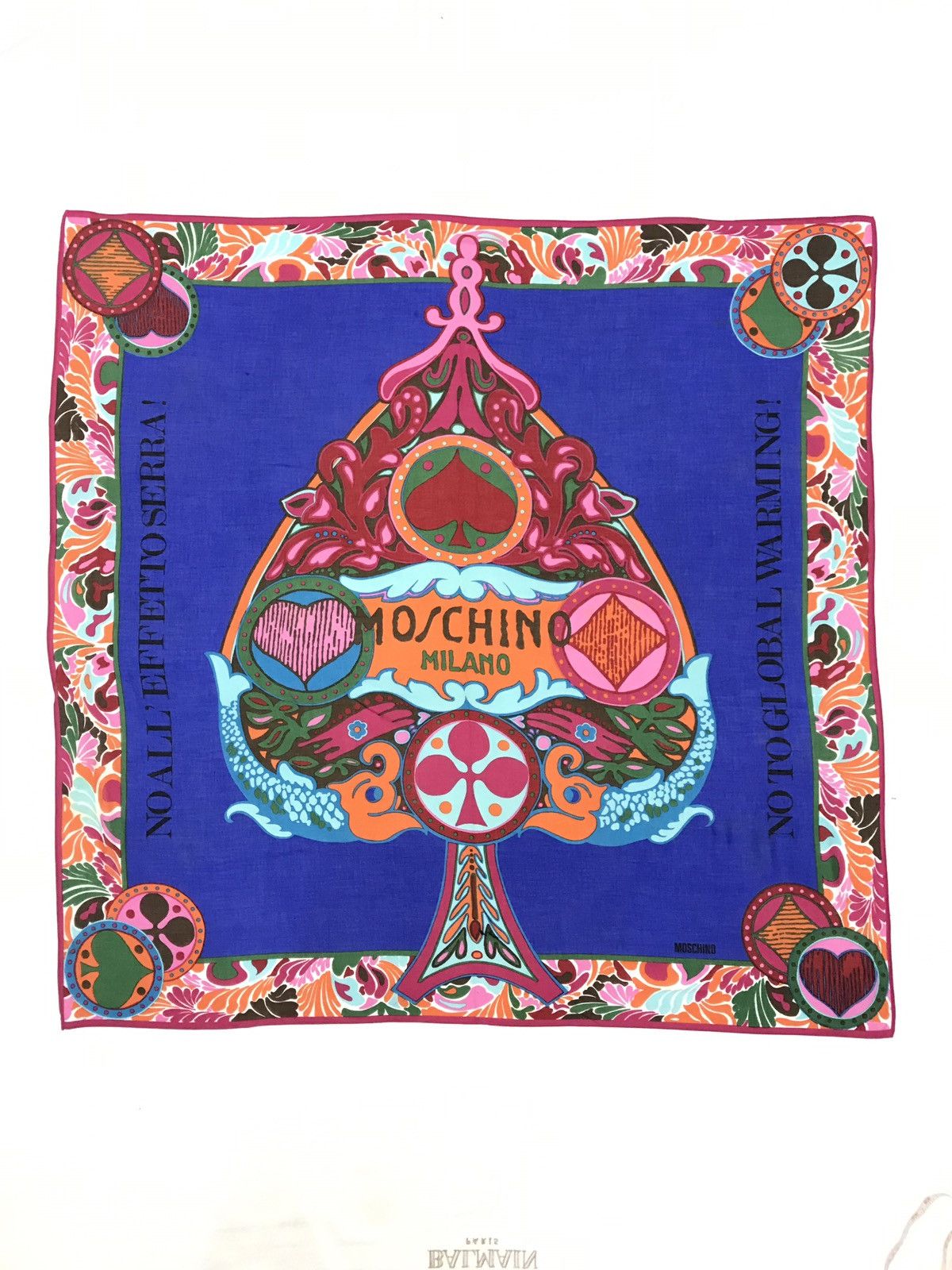 Moschino MOSCHINO COTTON SCARF NO TO GLOBAL WARMING Size ONE SIZE - 1 Thumbnail