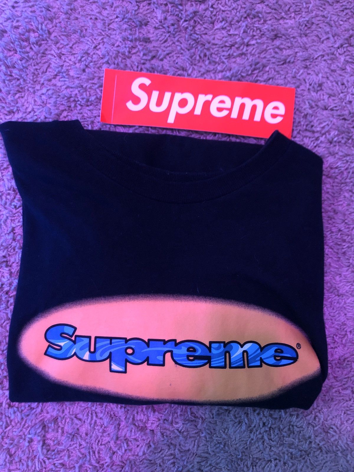 Supreme Ripple LS Tee Black Tops