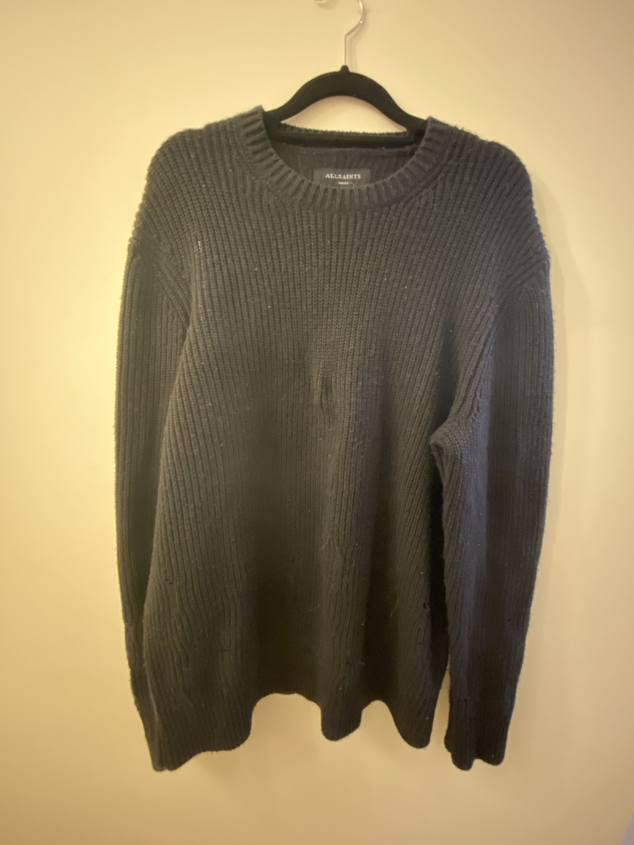 Allsaints All Saints Black Knit Distressed Sweater Jumper | Grailed